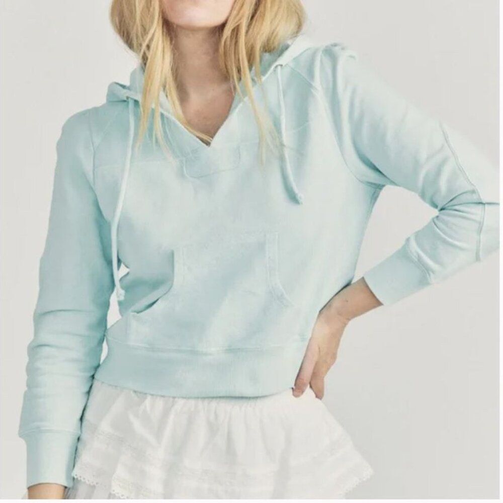 LoveShackFancy Kirby Hoodie Baby Blue Size Small
